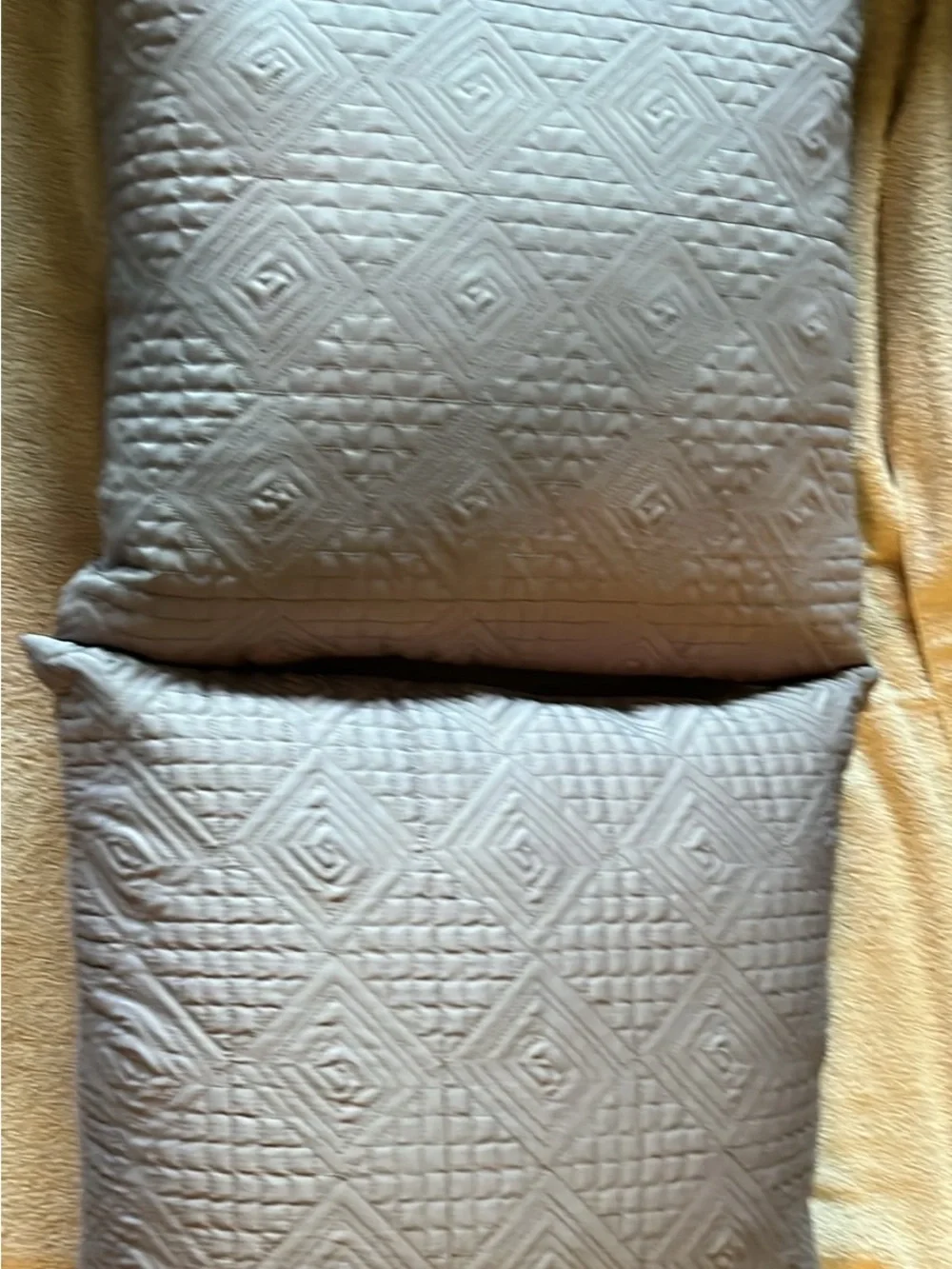 Quilted Pair Diamond Accent Pillow - Light Gray